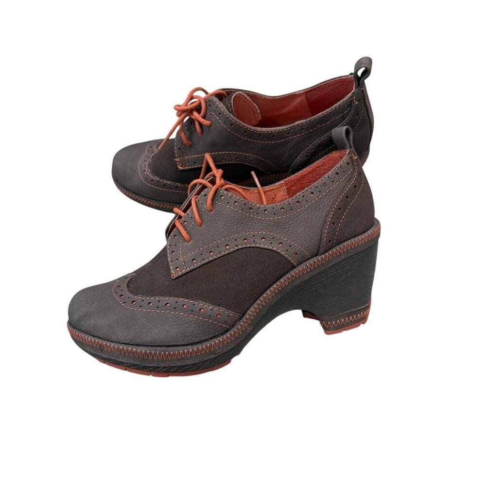 Jambu Seattle 8 suede heeled oxford sport wedge lace up shoes 3469